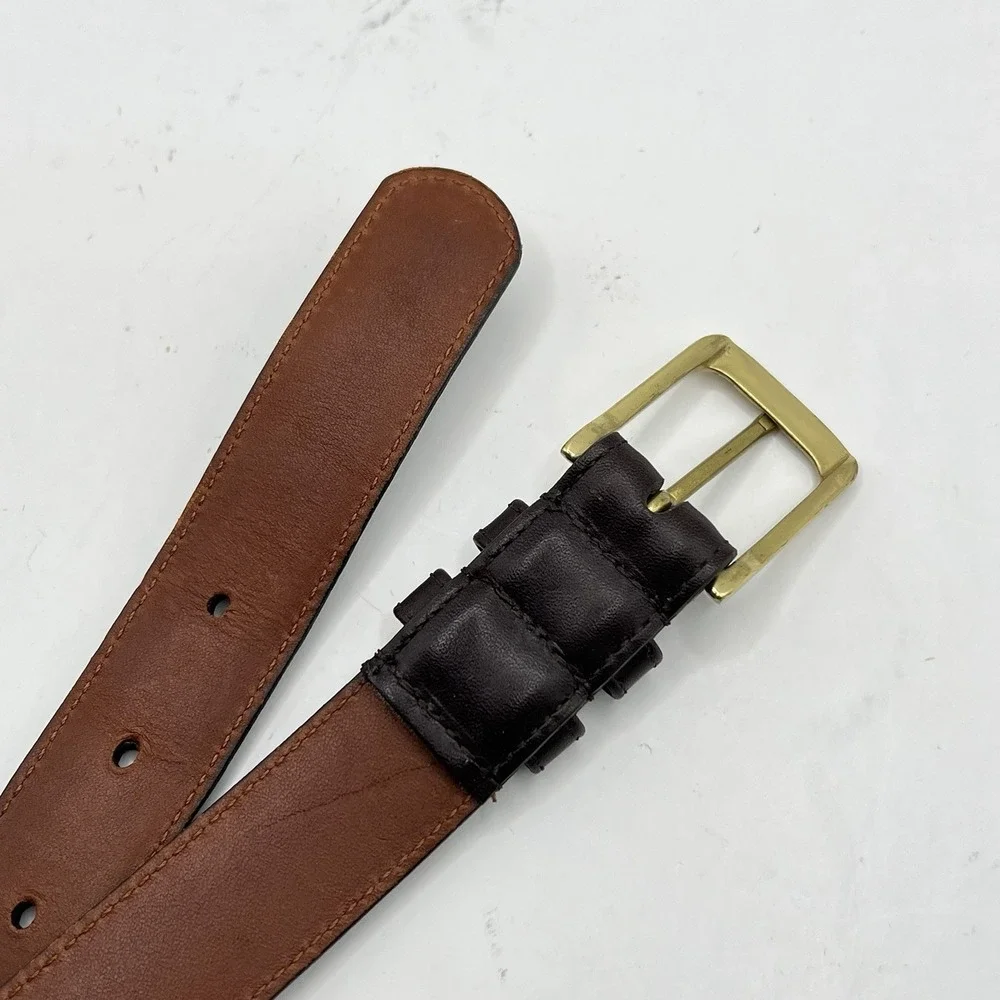 Coach 5700 Belt Sz 42/105 Dark Brown Burnished Cowhide Solid Brass USA Made